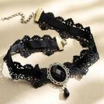 Gothic Black Velvet Lace Necklace for Women