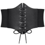 Vintage Lace-up Women's Corset Waist Belt, Black