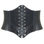 Vintage Lace-Up Waspie Corset Belt Retro Elasticized Wide