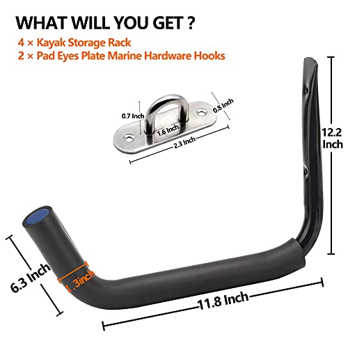 BISEBIN Outdoor Storage Kayak Racks: Paddle Board Wall Mount