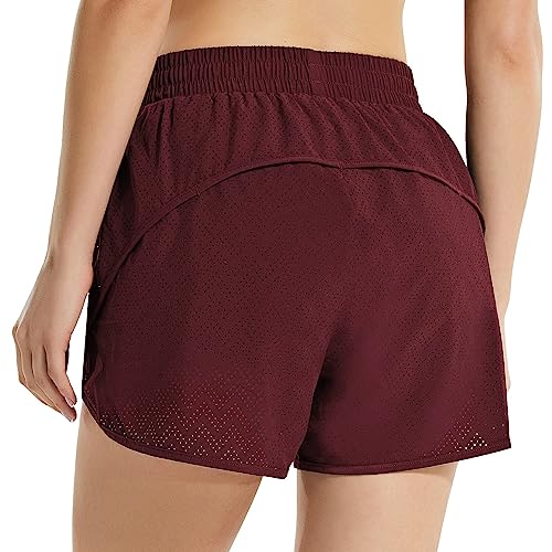 BALEAF Women's 3" Swim Board Shorts Red Wine M