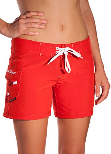 Maui Rippers Women's Red 4-Way Stretch Swim Shorts