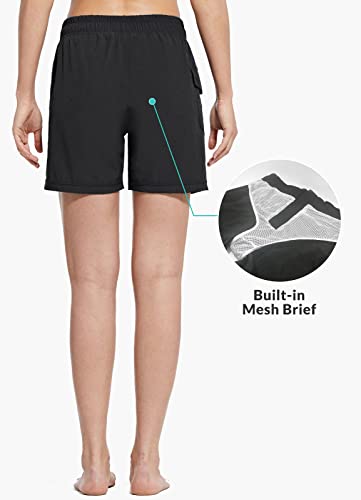 BALEAF Women's Quick Dry Boardshorts - Black XL
