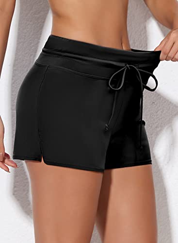 Aleumdr Women's Black Swim Boardshorts - XXX-L