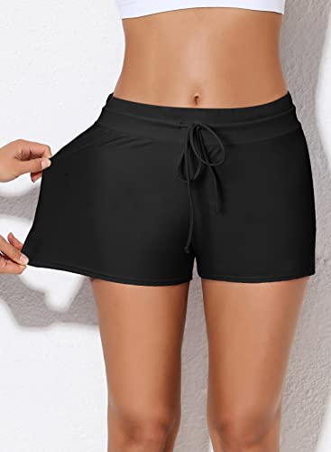 Aleumdr Women's Black Swim Boardshorts - XXX-L