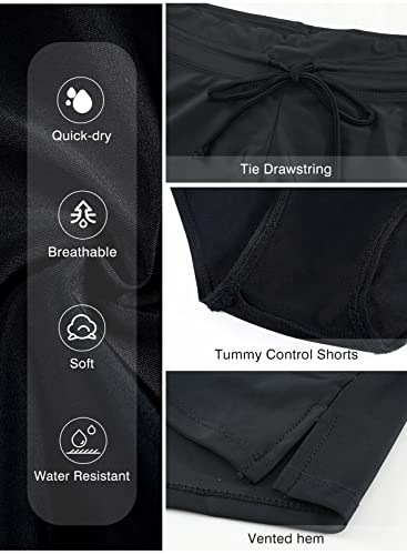 Aleumdr Women's Black Swim Boardshorts - XXX-L