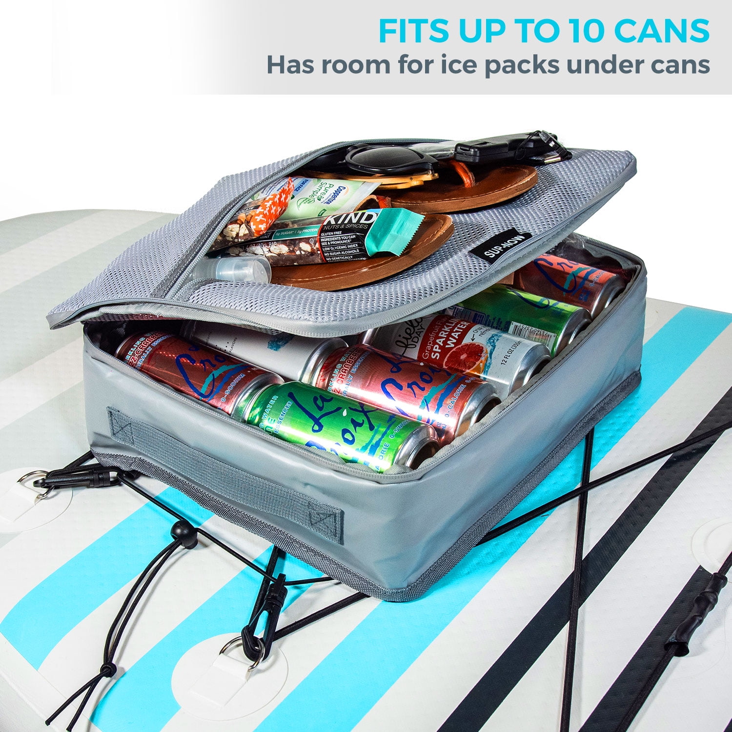 Gray Mesh Top Paddleboard Deck Bag