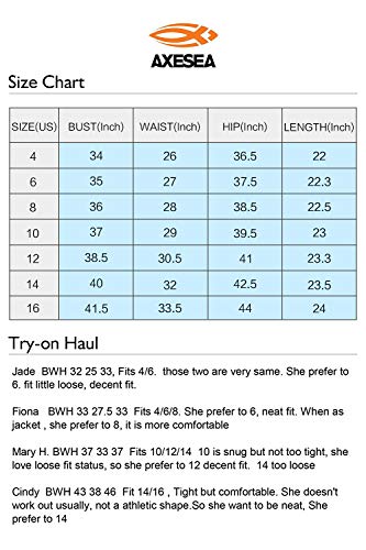 AXESEA Women's Long Sleeve Rash Guard Bathing Suit