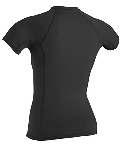O'Neill Basic Skins UPF 50+ Women's Short Sleeve Rash Guard - Black (Medium)