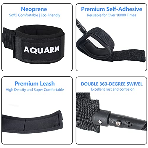 AQUARM 11ft Coiled SUP Board Leash, Ankle Strap