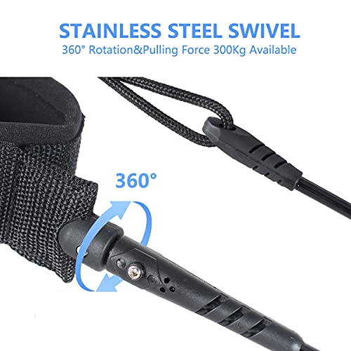 AQUARM 11ft Coiled SUP Board Leash, Ankle Strap