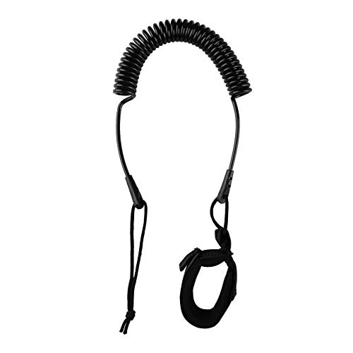 10' Black Coiled SUP Leash for Paddleboards