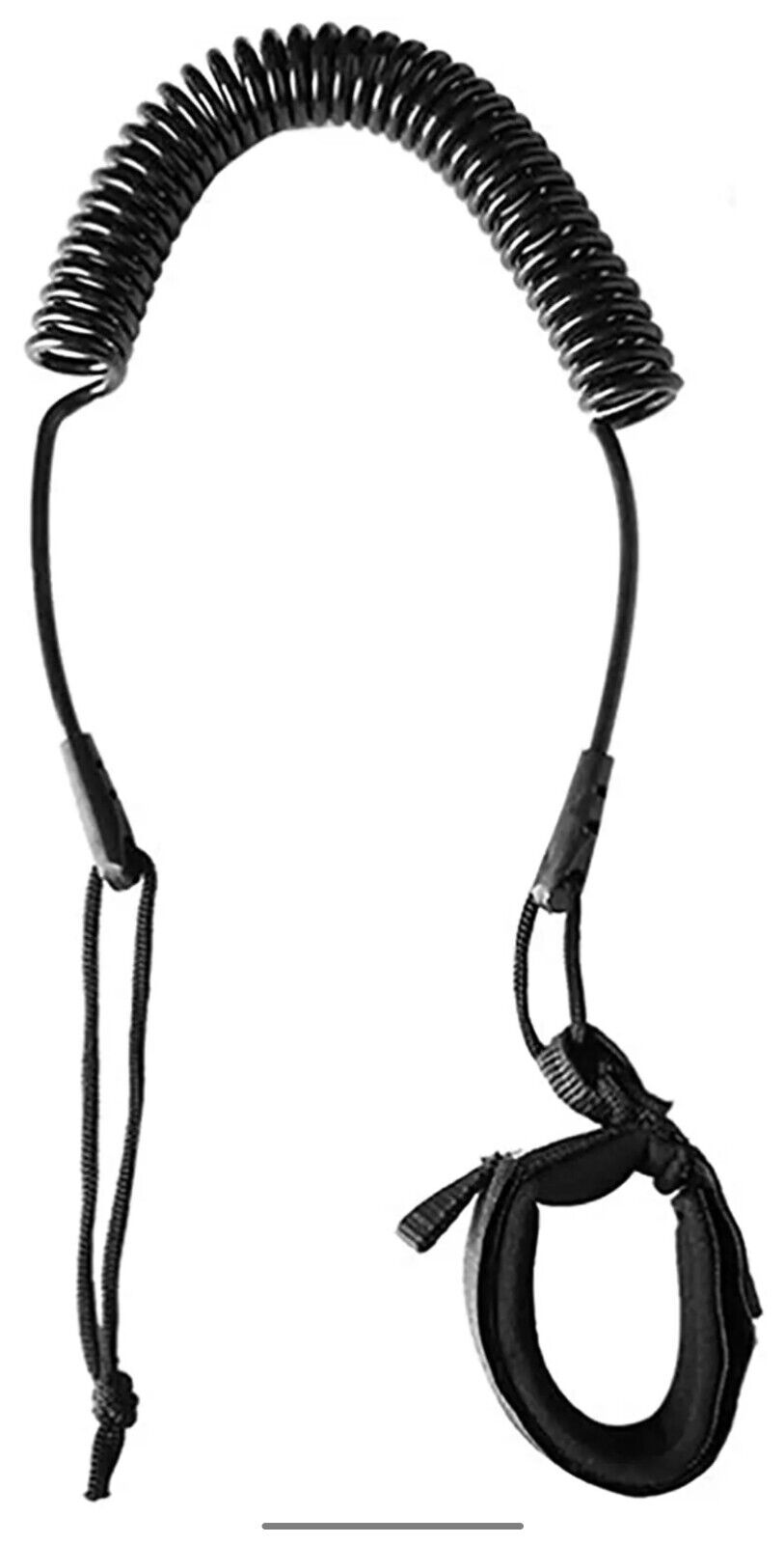 Black Koetsu J Coiled Ankle Strap Paddleboard Leash