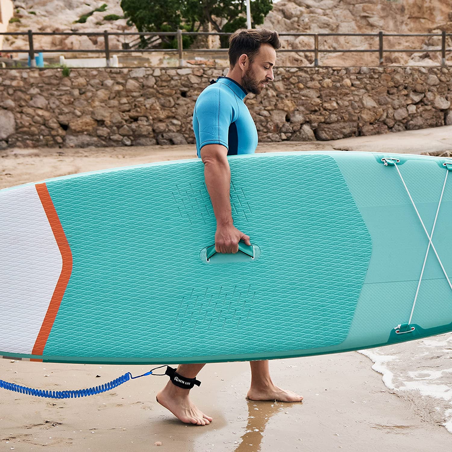 Arya Life 10ft Coiled SUP Leash Stand Up Paddleboard