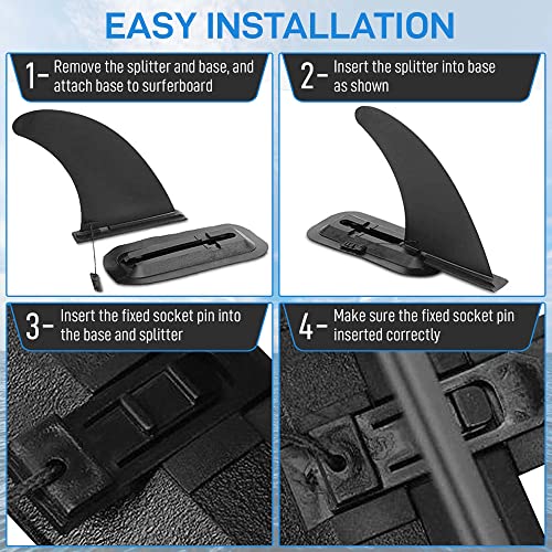 Easy Install Aqua 9" Surfboard Fin - Beginner-friendly Stability