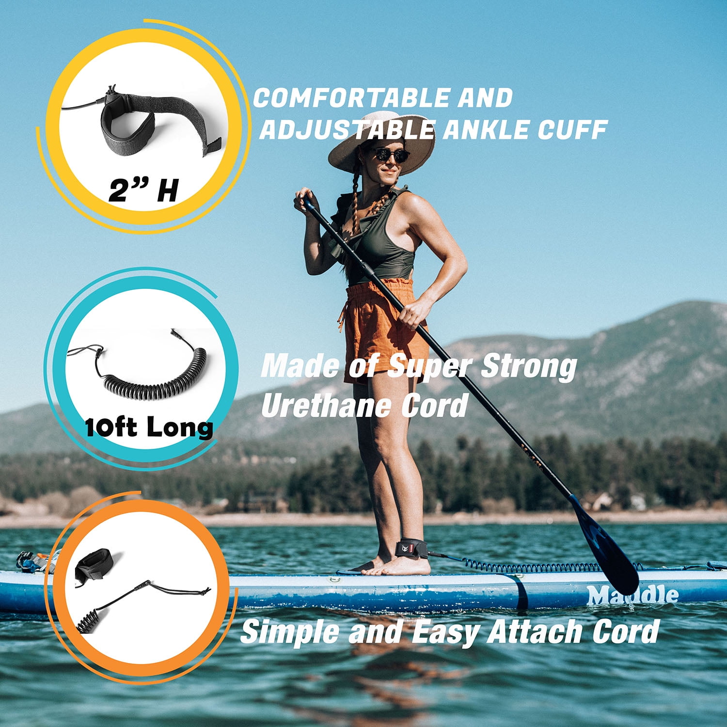 Karibou Coiled SUP Leash - Black