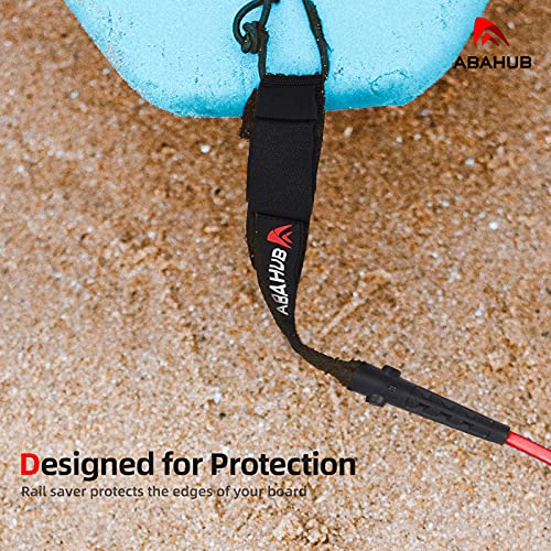 Abahub Premium Surfboard Leash - Straight 6ft Black