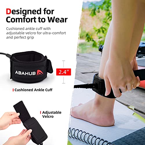 Abahub Premium 10ft Blue Coiled SUP Leash