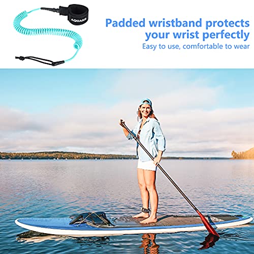 AQUARM SUP Leash: 11ft Coiled Stand Up Paddleboard