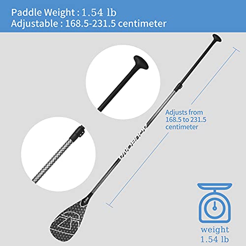 AQUBONA 100% Carbon Fiber Adjustable SUP Paddleboard