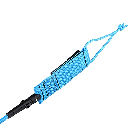 Abahub Premium 10ft Blue Coiled SUP Leash