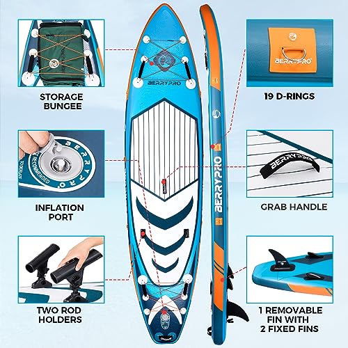 BERRYPRO Inflatable Stand Up Paddle Board - Blue