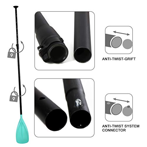 Karltion 3-Piece Adjustable SUP Paddle - Turquoise