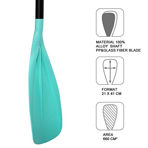 Karltion 3-Piece Adjustable SUP Paddle - Turquoise