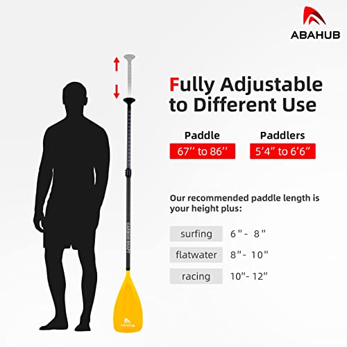Abahub SUP Paddle: Lightweight, Adjustable 67''-86'', Carbon Fiber
