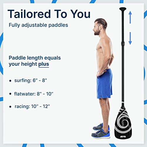 Adjustable Aluminum Stand-up Paddle Board Paddle - Black Koru