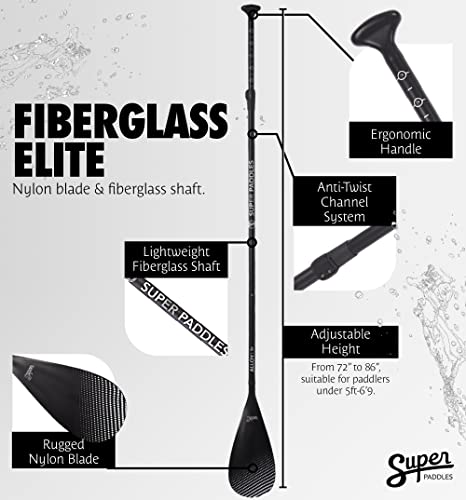 Lightweight Adjustable SUP Paddle with Carbon/Fiberglass Blades