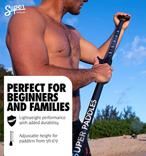 Lightweight Adjustable SUP Paddle with Carbon/Fiberglass Blades