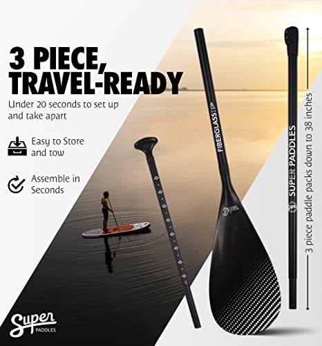 Lightweight Adjustable SUP Paddle with Carbon/Fiberglass Blades