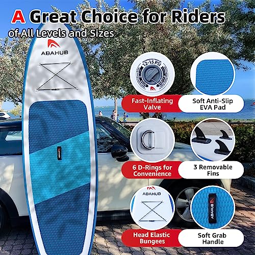 Abahub Inflatable SUP - 10'6" Wide iSUP Paddleboard