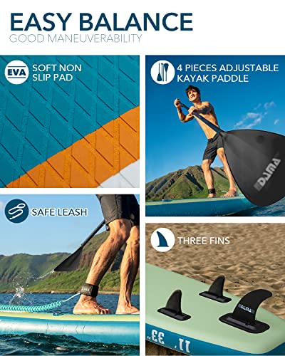 DAMA Inflatable Paddle Board 11'x33" x6" - Yoga