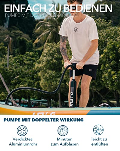 DAMA Inflatable Paddle Board 11'x33" x6" - Yoga