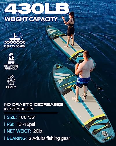 10'8''x35'' Fishing Inflatable Paddle Board with Accessories