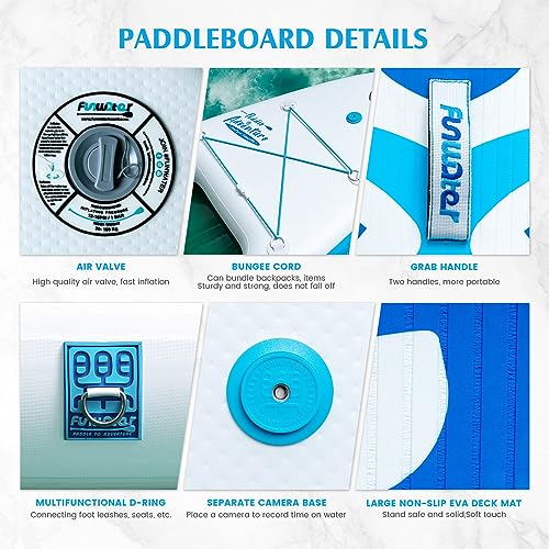 FunWater Inflatable Paddle Board for Fishing, Yoga & Racing