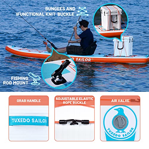 Tuxedo Sailor 12'×34"×6" Inflatable Fishing Paddle Board