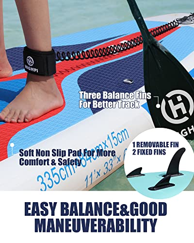 11'x33''x6'' Inflatable Paddle Board for Adults & Youth