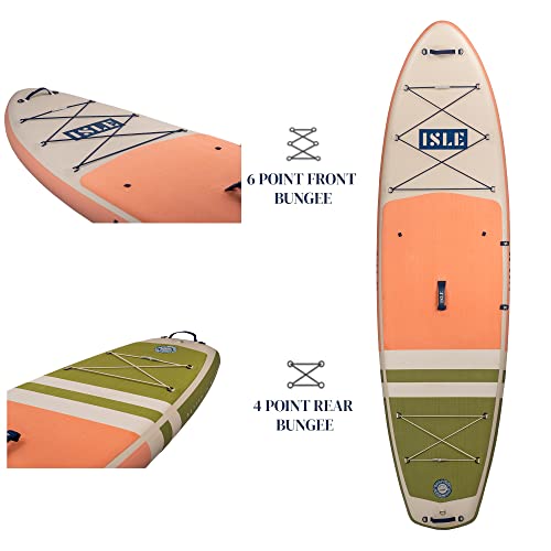 Peach/Moss ISLE Pioneer Inflatable SUP - Beginner Friendly