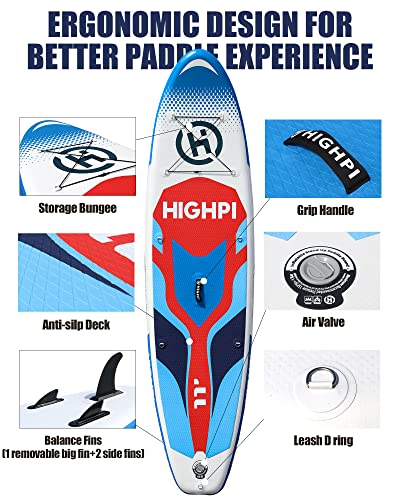 11'x33''x6'' Inflatable Paddle Board for Adults & Youth
