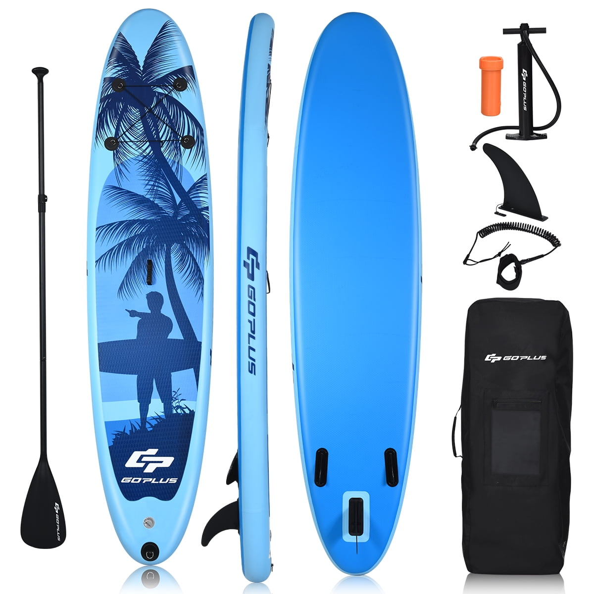 Goplus 11' Inflatable Paddleboard with Accessories (Blue)