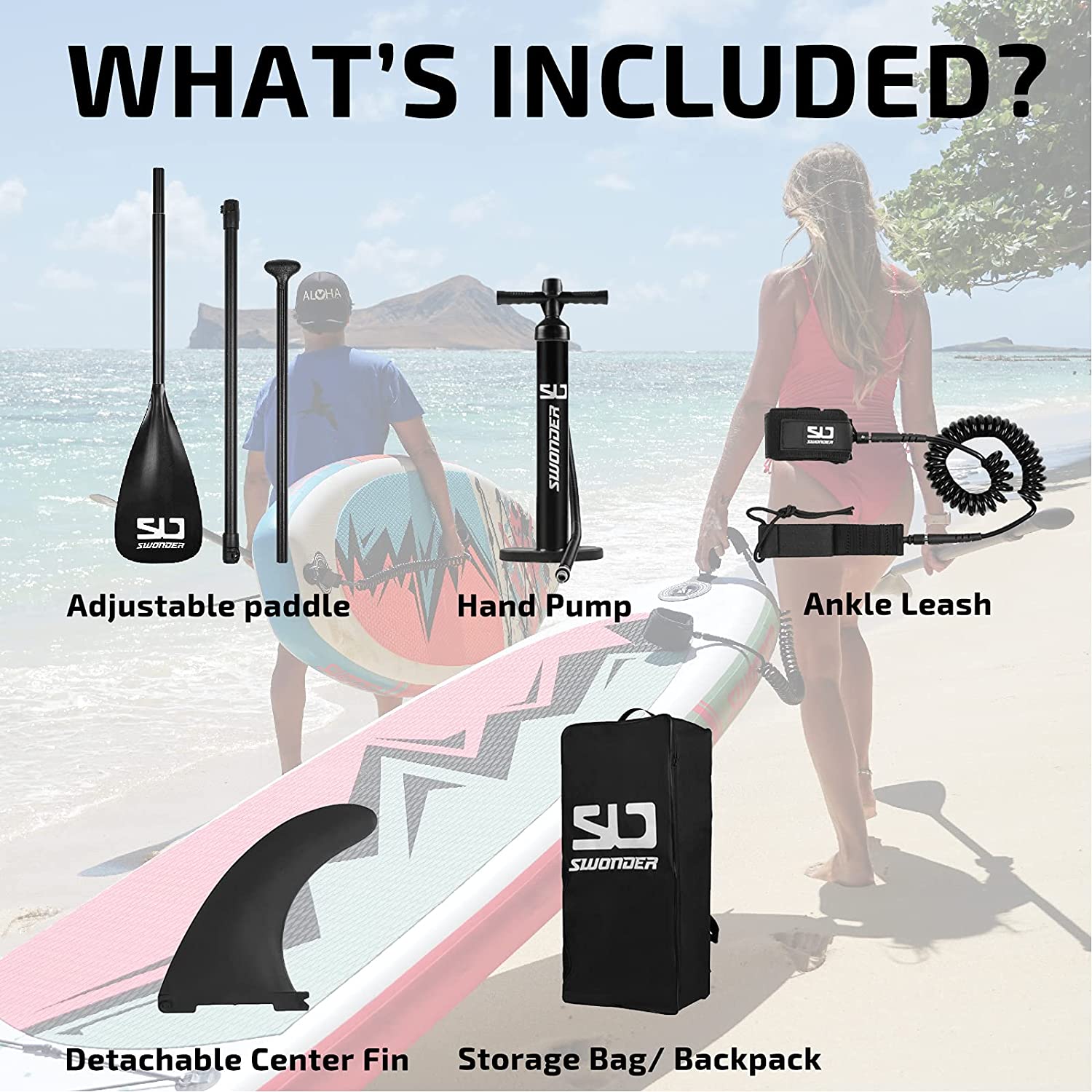 Swonder Inflatable SUP Board with Premium Accessories