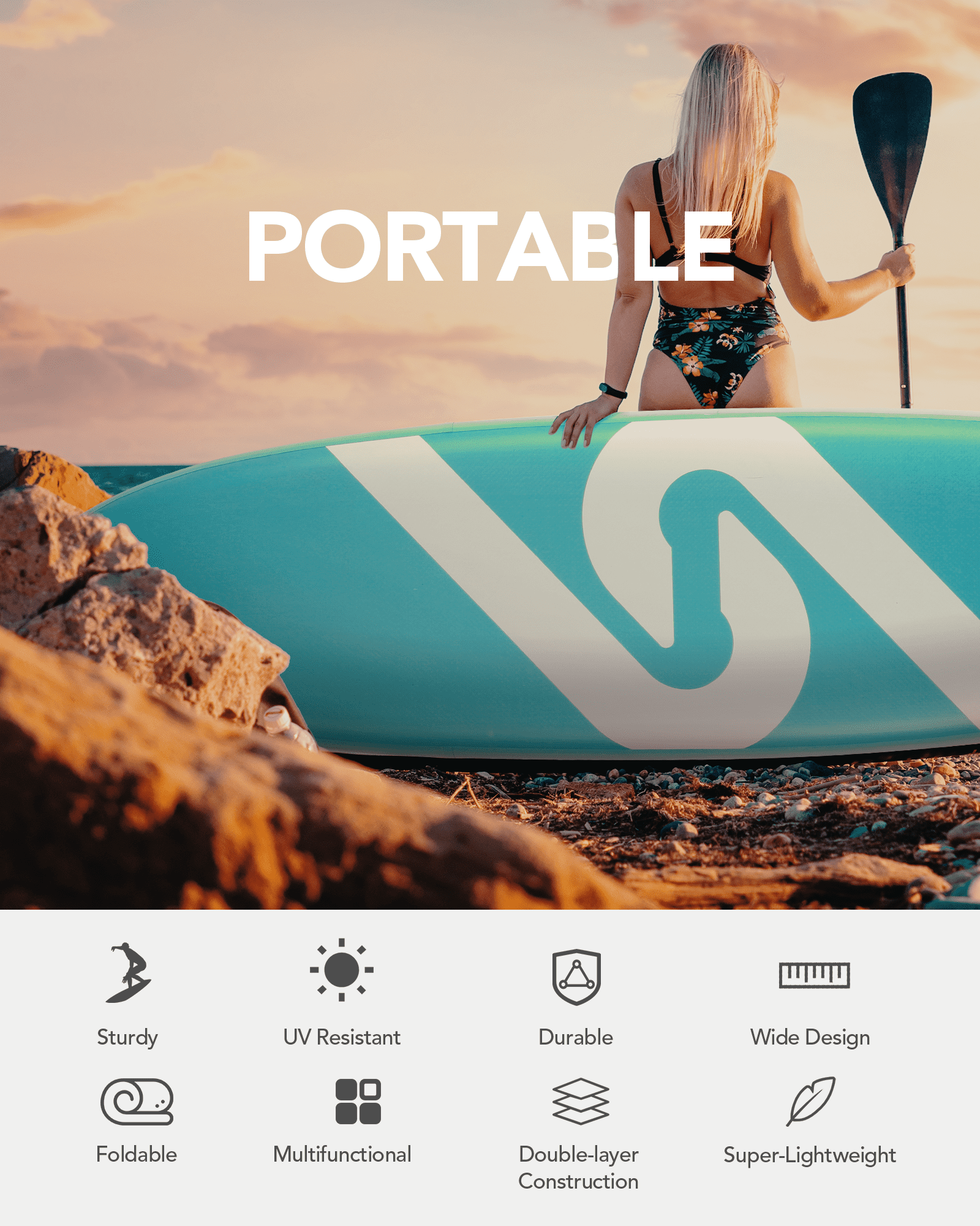 Marnur Inflatable Paddle Board Stand-up SUP Set
