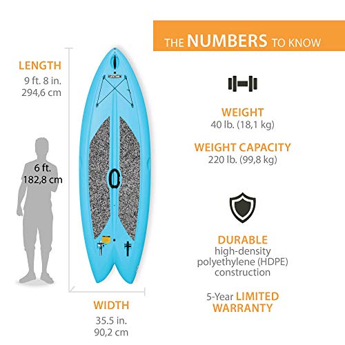 9'8" Glacier Blue Paddleboard with Paddle - XL