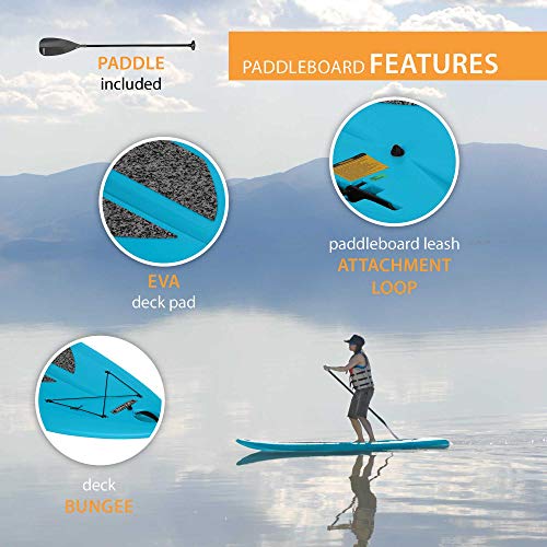 9'8" Glacier Blue Paddleboard with Paddle - XL