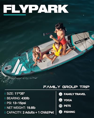 10'8/11'x35'' Flypark Stable Inflatable Paddleboard, Extra Wide