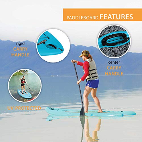 9'8" Glacier Blue Paddleboard with Paddle - XL