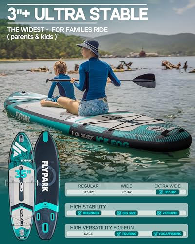 10'8/11'x35'' Flypark Stable Inflatable Paddleboard, Extra Wide